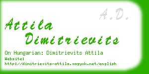 attila dimitrievits business card